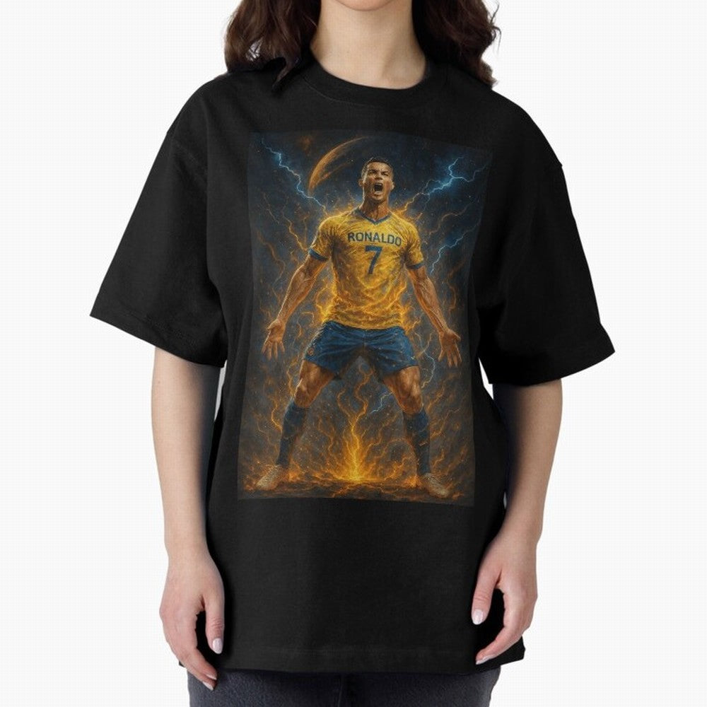 Cristiano Ronaldo Oversized T-Shirt Show Championship Spirit for Global Football Passion for FIFA World Cup 2026 USA Canada Mexico, Driven by Neymar, England and Germany, Global Supporter Spirit, Legendary Goals, National Colors and Tournament