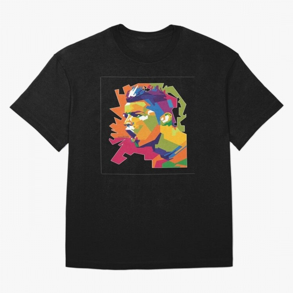 Ronaldo Cristiano Ronaldo pop potrait Oversized T-Shirt Join the Global Buzz around FIFA World Cup 2026 for Fans of CR7 and Argentina, France and Brazil, Bringing Retro Football Energy, Iconic Rivalries, Trophy Chase Drama and Stadium Atmosphere;
