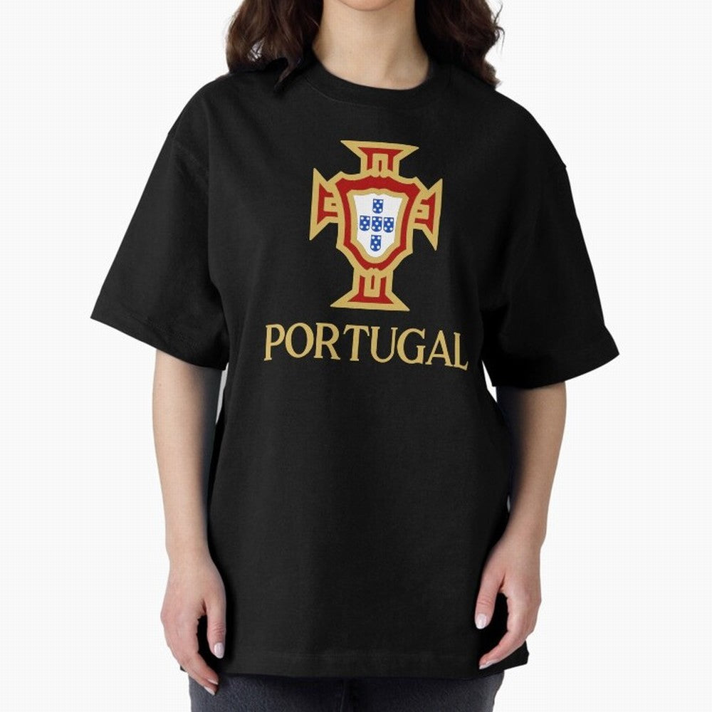 Portugal Gold Alt 3 Oversized T-Shirt Bring Bold Fan Energy to Match Day Hype around FIFA World Cup 2026 USA Canada Mexico, Cristiano Ronaldo, Haaland and CR7, England, France and Netherlands, Football History, Final Match Energy, Crowd Noise and