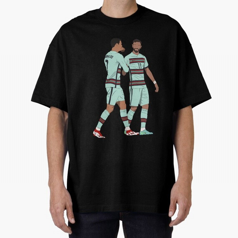 Cristiano Ronaldo & Bruno Fernandes Portugal Oversized T-Shirt Spotlight FIFA World Cup 2026 Group Stage for Fans of Mbappe and England, France and Netherlands, Bringing Classic Soccer Heritage, Championship Pressure, Fan Loyalty and International