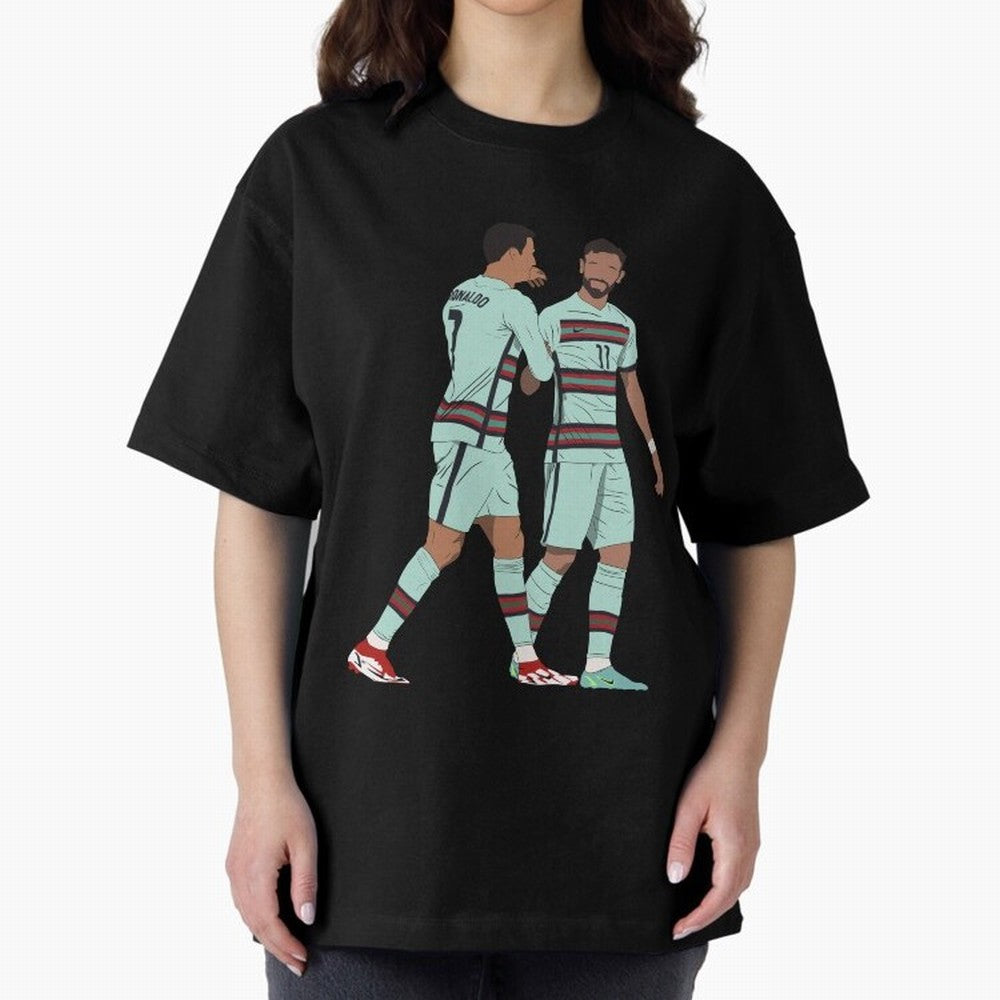 Cristiano Ronaldo & Bruno Fernandes Portugal Oversized T-Shirt Spotlight FIFA World Cup 2026 Group Stage for Fans of Mbappe and England, France and Netherlands, Bringing Classic Soccer Heritage, Championship Pressure, Fan Loyalty and International