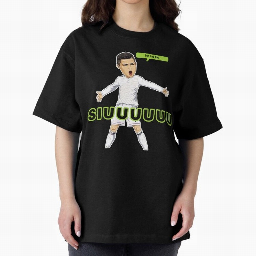 Hehehe SUIII Cristiano ronaldo Oversized T-Shirt Keep the Match Day Mood of FIFA World Cup 2026 USA Canada Mexico for Fans of Cristiano Ronaldo, Haaland and CR7 and England, France and Netherlands, Bringing Classic Soccer Heritage, Championship