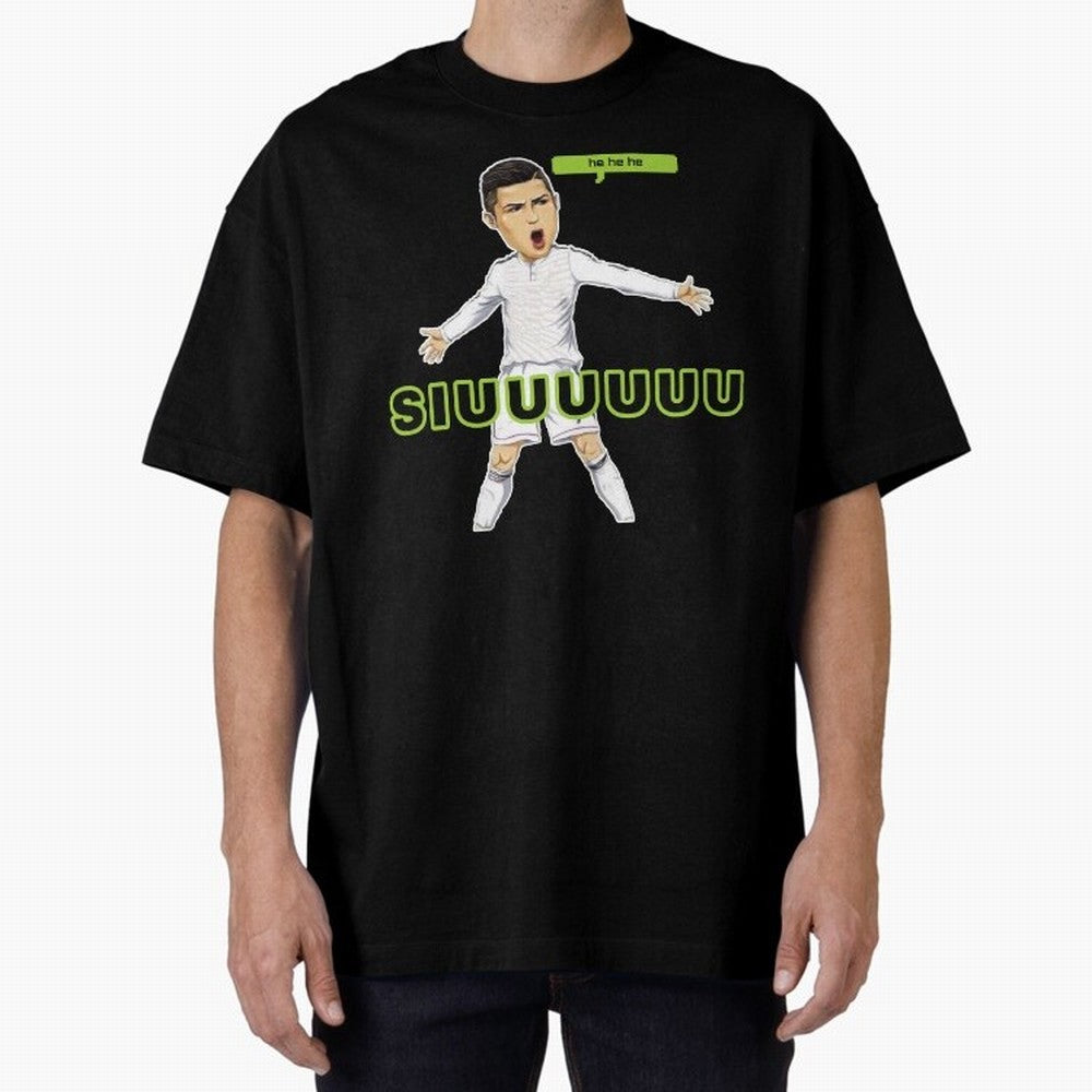 Hehehe SUIII Cristiano ronaldo Oversized T-Shirt Keep the Match Day Mood of FIFA World Cup 2026 USA Canada Mexico for Fans of Cristiano Ronaldo, Haaland and CR7 and England, France and Netherlands, Bringing Classic Soccer Heritage, Championship
