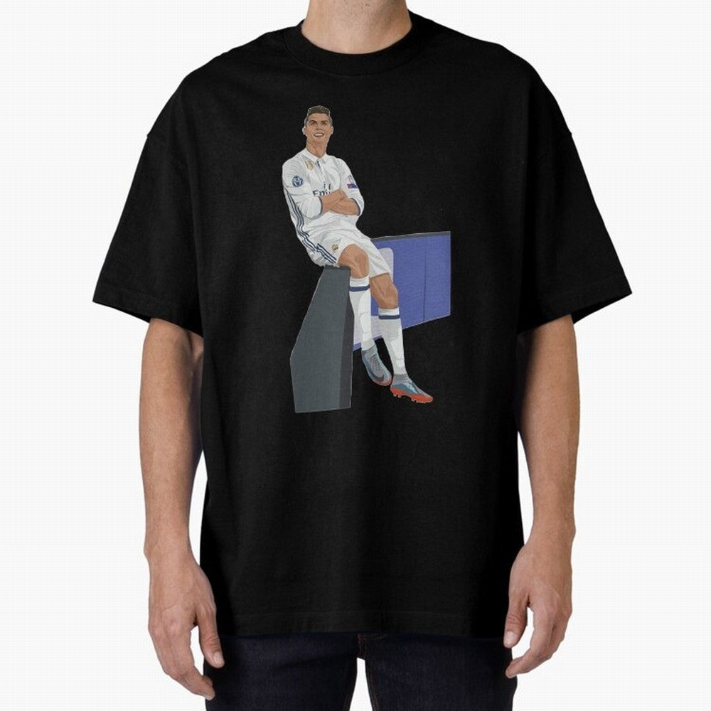 Cristiano Ronaldo Oversized T-Shirt Stand with FIFA World Cup 2026 Group Stage for Fans of Mbappe and Neymar and Netherlands, Bringing Tournament Hype, Historic Matchups, Family Viewing Parties and Global Sports Pride; Ideal for Football Dads,
