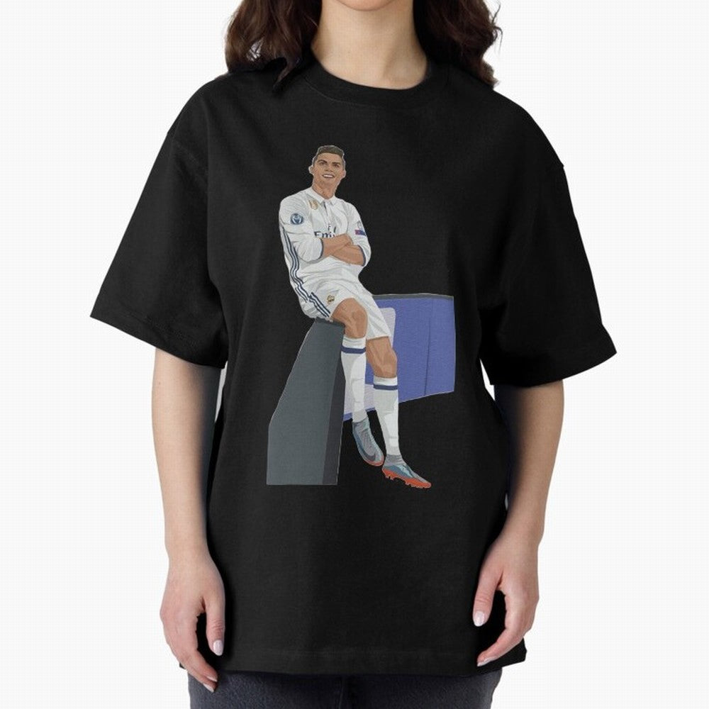 Cristiano Ronaldo Oversized T-Shirt Stand with FIFA World Cup 2026 Group Stage for Fans of Mbappe and Neymar and Netherlands, Bringing Tournament Hype, Historic Matchups, Family Viewing Parties and Global Sports Pride; Ideal for Football Dads,
