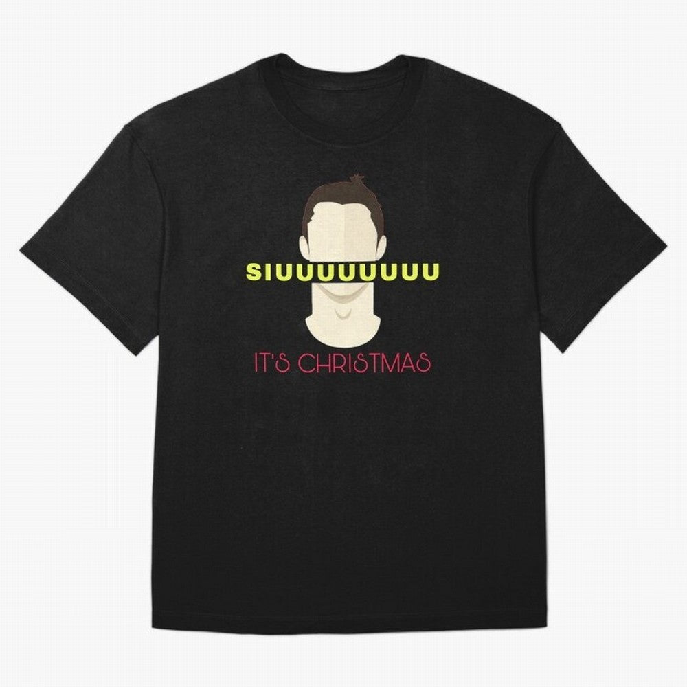 Siuuu it¡¯s Christmas CR7 Oversized T-Shirt Show Championship Spirit for FIFA World Cup 2026 Inspired by Mbappe, Portugal Energy, Fan Favorite Moments, National Team Passion, Big Match Drama and Soccer History; Created for Match Day Parties, Soccer
