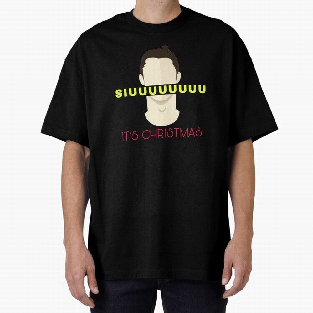 Siuuu it¡¯s Christmas CR7 Oversized T-Shirt Show Championship Spirit for FIFA World Cup 2026 Inspired by Mbappe, Portugal Energy, Fan Favorite Moments, National Team Passion, Big Match Drama and Soccer History; Created for Match Day Parties, Soccer