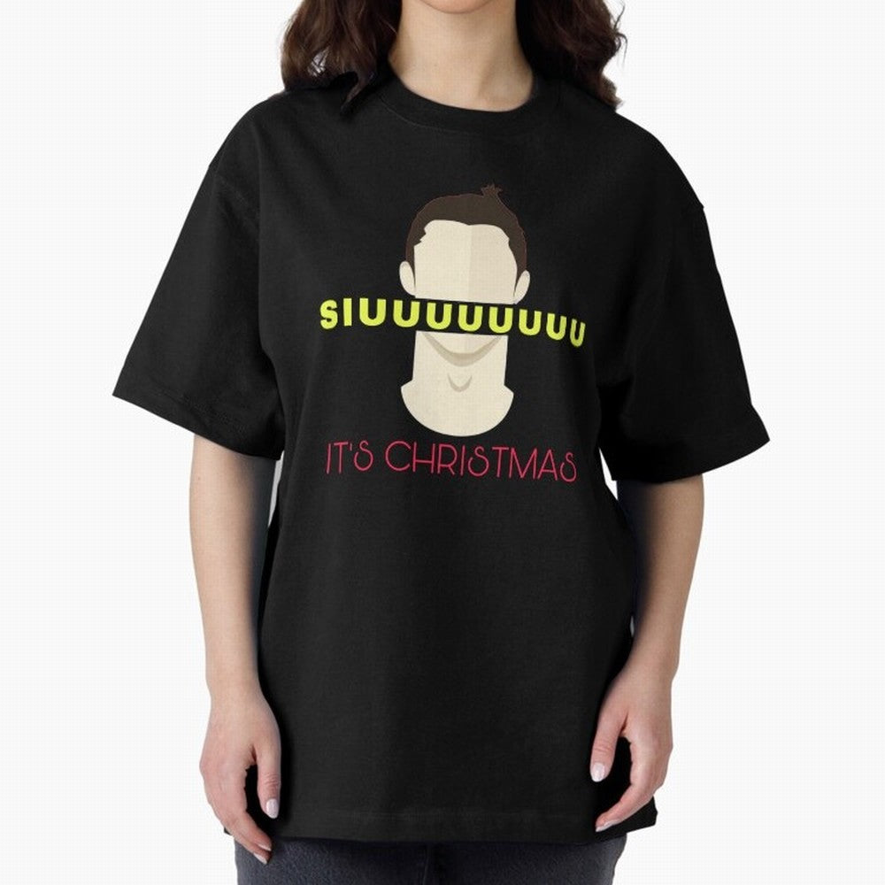 Siuuu it¡¯s Christmas CR7 Oversized T-Shirt Show Championship Spirit for FIFA World Cup 2026 Inspired by Mbappe, Portugal Energy, Fan Favorite Moments, National Team Passion, Big Match Drama and Soccer History; Created for Match Day Parties, Soccer