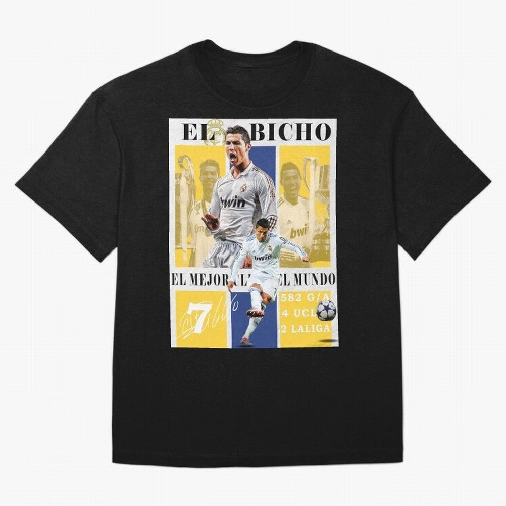 Cristiano Ronaldo Real Madrid Wall Art Oversized T-Shirt Bring Legendary Rivalry Energy to FIFA World Cup 2026 Spirit, Filled with France, Mbappe and Neymar, Championship Spirit, Famous Goals, Roaring Crowds and International Football Unity; Ideal