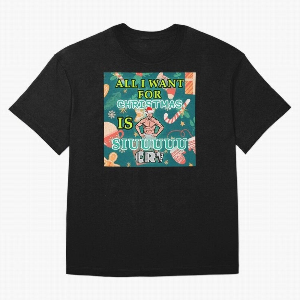 All i want for christmas is siuuu Oversized T-Shirt Celebrate Every Goal in FIFA World Cup 2026 Group Stage Spirit, Inspired by Netherlands, Cristiano Ronaldo, Global Supporter Spirit, Legendary Goals, National Colors and Tournament Celebration;