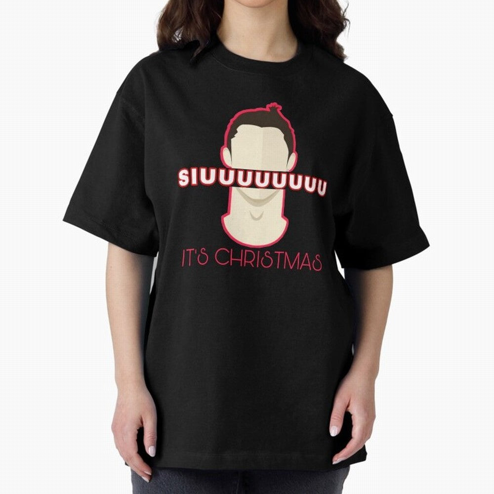 Siuuu it¡¯s Christmas CR7 funnu Oversized T-Shirt Fuel Global Football Passion for FIFA World Cup 2026 Group Stage, Centered on Neymar, Haaland and Cristiano Ronaldo, Brazil, Championship Spirit, Famous Goals, Roaring Crowds and International