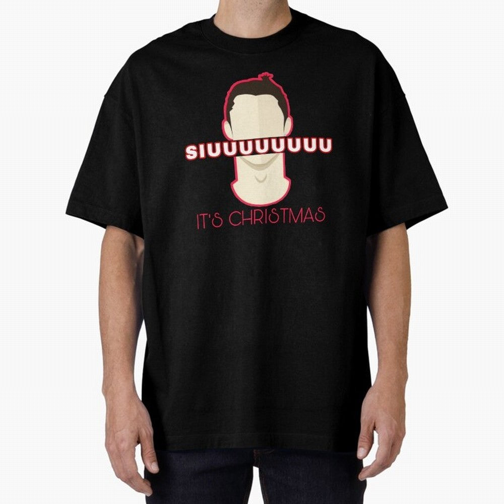 Siuuu it¡¯s Christmas CR7 funnu Oversized T-Shirt Fuel Global Football Passion for FIFA World Cup 2026 Group Stage, Centered on Neymar, Haaland and Cristiano Ronaldo, Brazil, Championship Spirit, Famous Goals, Roaring Crowds and International