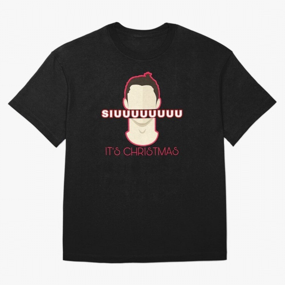 Siuuu it¡¯s Christmas CR7 funnu Oversized T-Shirt Fuel Global Football Passion for FIFA World Cup 2026 Group Stage, Centered on Neymar, Haaland and Cristiano Ronaldo, Brazil, Championship Spirit, Famous Goals, Roaring Crowds and International