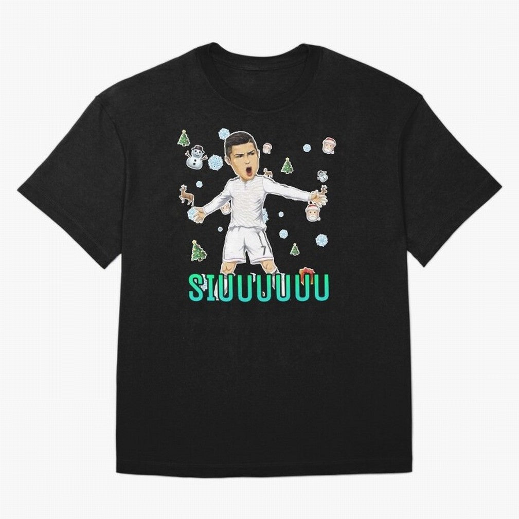 Siuuu christmas CR7 Oversized T-Shirt Stand Out with Spirit from Global Football Passion for FIFA World Cup 2026 Group Stage, with Cristiano Ronaldo, Brazil, Portugal and Argentina, Champion Mindset, Group Stage Buzz, Knockout Tension and