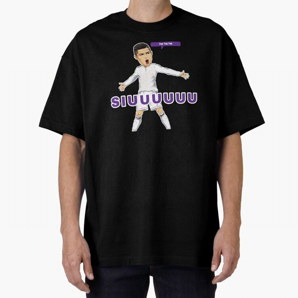 Hehehe siuuu Oversized T-Shirt Feel the Roar of Match Day Hype around FIFA World Cup 2026 USA Canada Mexico, Haaland, Spain, Match Day Excitement, Supporter Culture, Golden Goals and Global Football Passion; Perfect for Fans, Collectors, Family