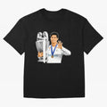 Ronaldo Throphy Oversized T-Shirt Stand Out with Spirit from FIFA World Cup 2026 Group Stage for Fans of Mbappe and Neymar and Brazil, Bringing Tournament Hype, Historic Matchups, Family Viewing Parties and Global Sports Pride; Great for Supporters