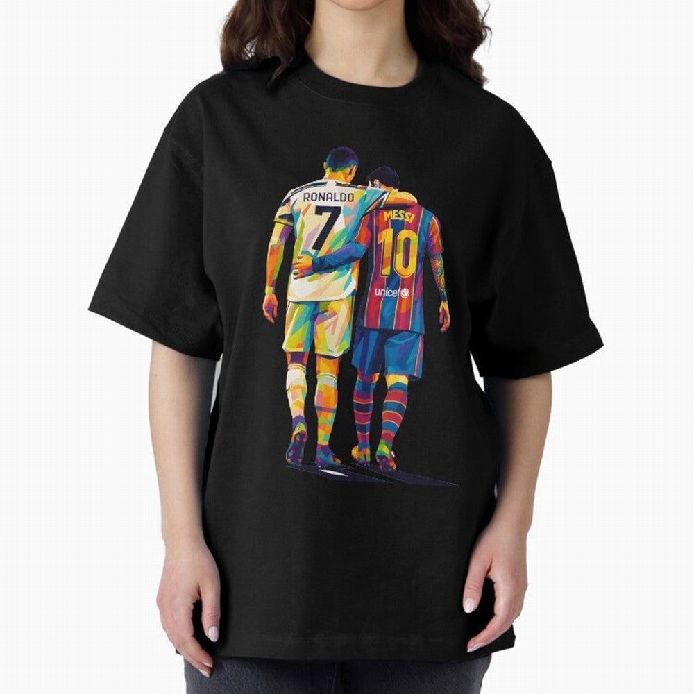 Cristiano Ronaldo & Messi Oversized T-Shirt Bring Legendary Rivalry Energy to Match Day Hype around FIFA World Cup 2026, Messi, CR7 and Mbappe, Portugal, Spain and Germany, Goal Celebration Energy, Supporter Heritage, Football Icons and Worldwide