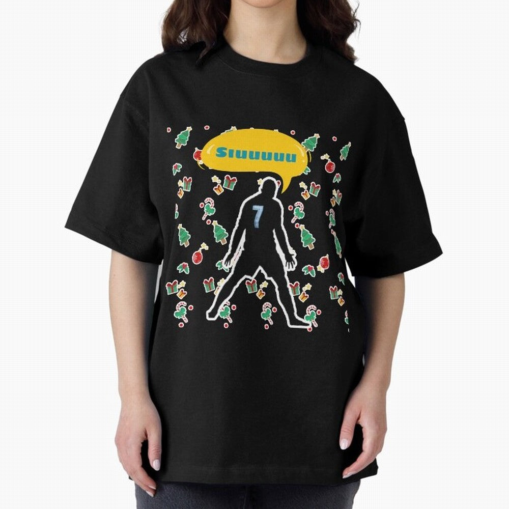 Siuuu christmas CR7 Oversized T-Shirt Fuel the Hype around FIFA World Cup 2026 Group Stage Spirit, with England, France and Netherlands, Cristiano Ronaldo, Goal Celebration Energy, Supporter Heritage, Football Icons and Worldwide Tournament Joy;