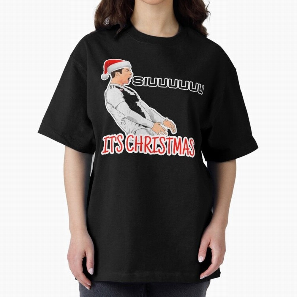 Siuuu it¡¯s Christmas CR7 funny Oversized T-Shirt Represent the Passion of Match Day Hype around FIFA World Cup 2026 USA Canada Mexico, Messi and Cristiano Ronaldo, England and Germany, Stadium Chants, National Pride, Trophy Dreams and