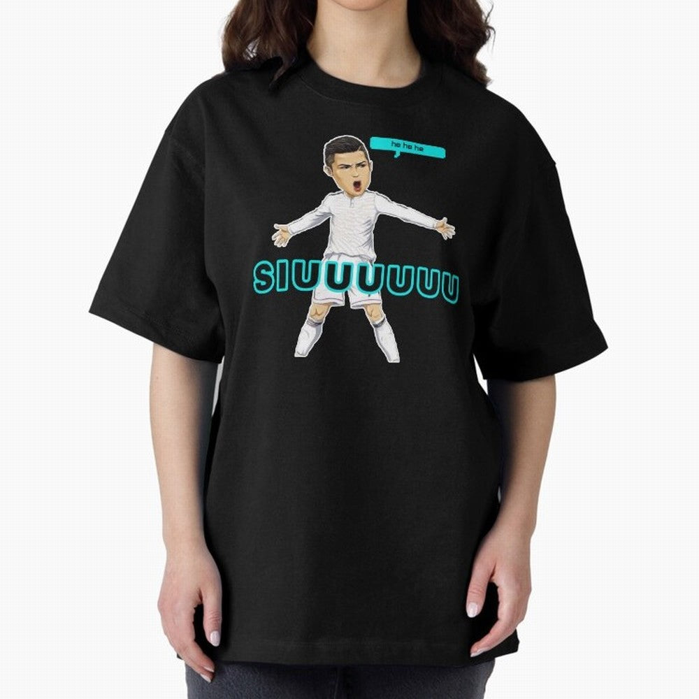 Hehehe siuuu Oversized T-Shirt Represent the Passion of FIFA World Cup 2026 Group Stage for Fans of Cristiano Ronaldo, Haaland and CR7 and Argentina, Bringing Stadium Chants, National Pride, Trophy Dreams and Unforgettable Football Memories; Great