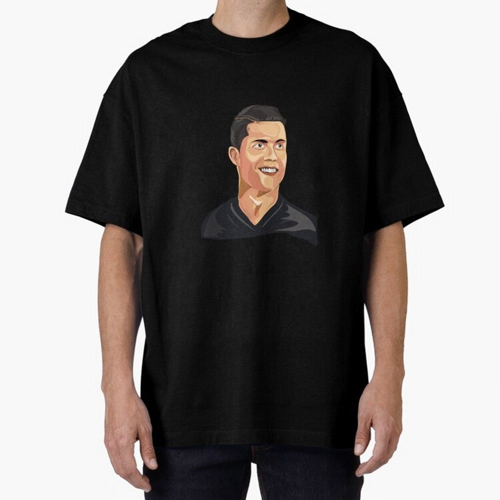 Cristiano Ronaldo Vector Art Graphics Design Oversized T-Shirt Fuel the Hype around the FIFA World Cup 2026 Group Stage Journey through Cristiano Ronaldo Highlights, Germany Pride, Supporter Pride, Iconic Celebrations, Legendary Names and Global