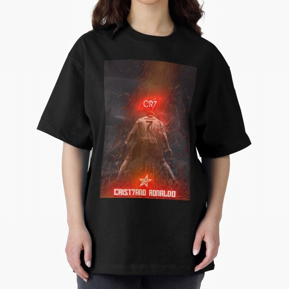 CR7 - CRISTIANO RONALDO Oversized T-Shirt Showcase FIFA World Cup 2026 USA Canada Mexico for Fans of Neymar and Spain, Bringing Championship Spirit, Famous Goals, Roaring Crowds and International Football Unity; Created for Match Day Parties,