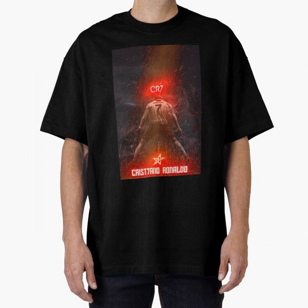 CR7 - CRISTIANO RONALDO Oversized T-Shirt Showcase FIFA World Cup 2026 USA Canada Mexico for Fans of Neymar and Spain, Bringing Championship Spirit, Famous Goals, Roaring Crowds and International Football Unity; Created for Match Day Parties,