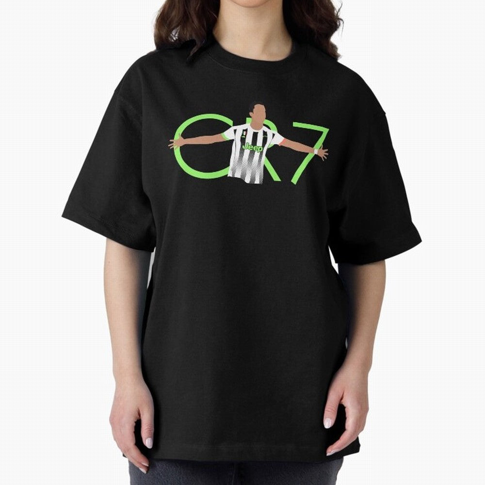 CR7 Oversized T-Shirt Celebrate the Road through FIFA World Cup 2026 Group Stage Spirit, Inspired by Spain and Netherlands, Haaland and Mbappe, Sports Nostalgia, International Competition, Famous Players and Unforgettable Victories; Perfect for