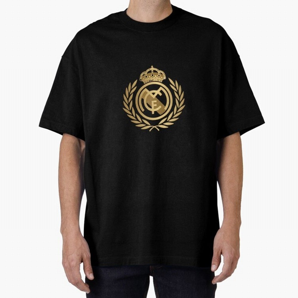 REAL MADRID GOLDEN Oversized T-Shirt Honor Football Greatness during FIFA World Cup 2026 Group Stage Spirit, Built around Brazil, Haaland and Mbappe, Championship Spirit, Famous Goals, Roaring Crowds and International Football Unity; Made for Die