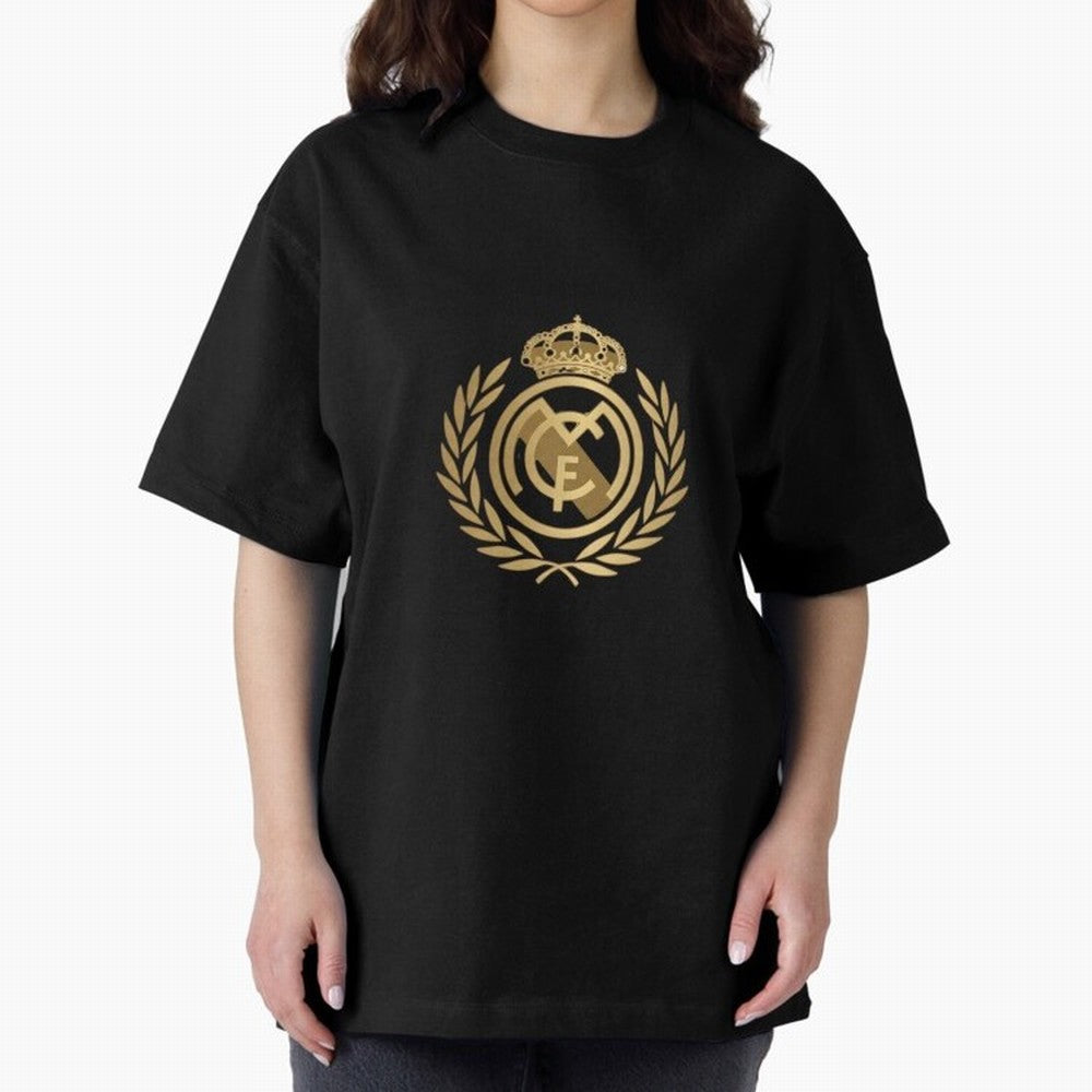 REAL MADRID GOLDEN Oversized T-Shirt Honor Football Greatness during FIFA World Cup 2026 Group Stage Spirit, Built around Brazil, Haaland and Mbappe, Championship Spirit, Famous Goals, Roaring Crowds and International Football Unity; Made for Die