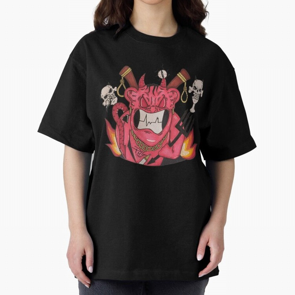 Devil Graffit Oversized T-Shirt Upgrade Match Day Hype around FIFA World Cup 2026 USA Canada Mexico, CR7, Brazil, Portugal and Argentina, Worldwide Fan Energy, Dramatic Goals, Stadium Lights and Championship Celebrations; Created for Match Day