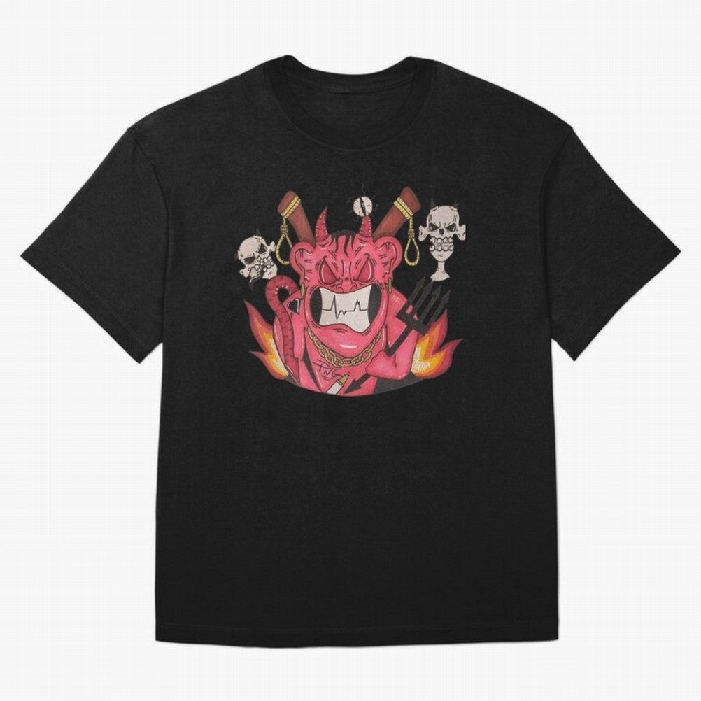Devil Graffit Oversized T-Shirt Upgrade Match Day Hype around FIFA World Cup 2026 USA Canada Mexico, CR7, Brazil, Portugal and Argentina, Worldwide Fan Energy, Dramatic Goals, Stadium Lights and Championship Celebrations; Created for Match Day