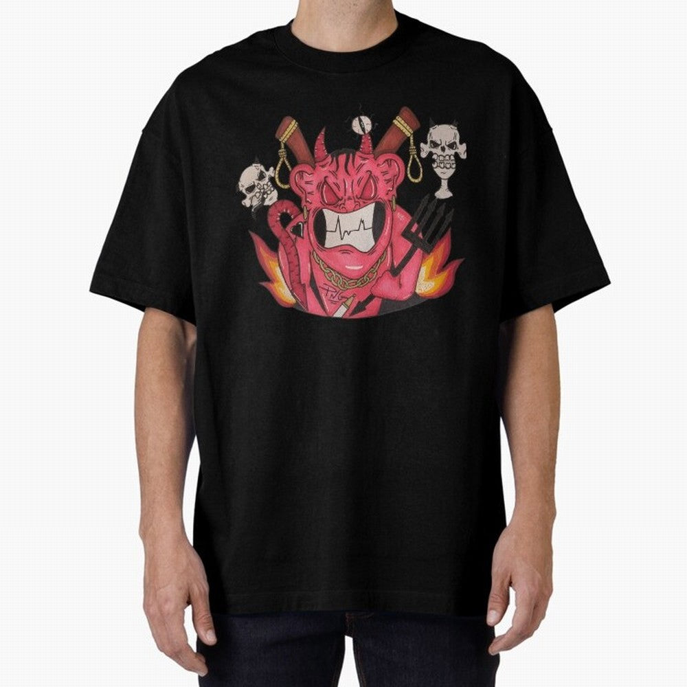 Devil Graffit Oversized T-Shirt Upgrade Match Day Hype around FIFA World Cup 2026 USA Canada Mexico, CR7, Brazil, Portugal and Argentina, Worldwide Fan Energy, Dramatic Goals, Stadium Lights and Championship Celebrations; Created for Match Day