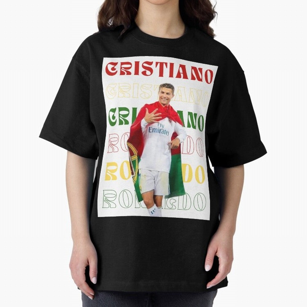 Cristiano Ronaldo designs Oversized T-Shirt Join Supporters Worldwide for Match Day Hype around FIFA World Cup 2026, Haaland and Mbappe, Portugal, Spain and Germany, Football Festival Excitement, Trophy Ambitions, Country Rivalries and Star Player
