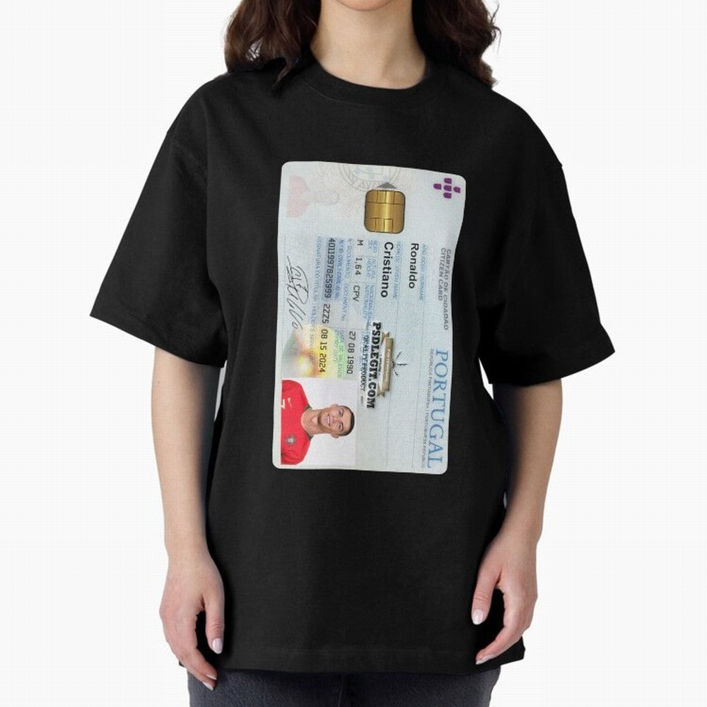 Cristiano Ronaldo CARD ID Oversized T-Shirt Experience the Global Stage of FIFA World Cup 2026 USA Canada Mexico Spirit, Driven by Spain and Netherlands, Cristiano Ronaldo, Soccer Culture, Superstar Moments, National Team Dreams and Competitive