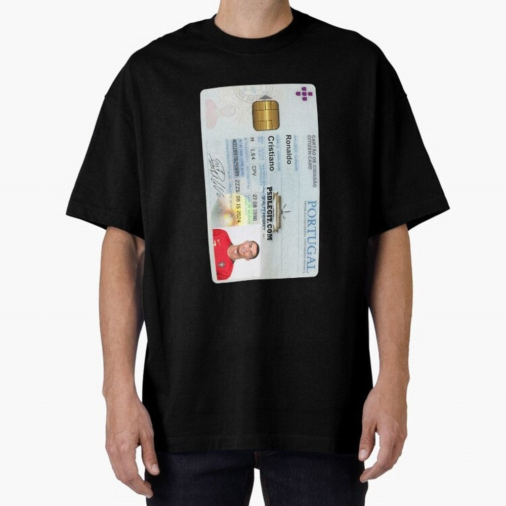 Cristiano Ronaldo CARD ID Oversized T-Shirt Experience the Global Stage of FIFA World Cup 2026 USA Canada Mexico Spirit, Driven by Spain and Netherlands, Cristiano Ronaldo, Soccer Culture, Superstar Moments, National Team Dreams and Competitive