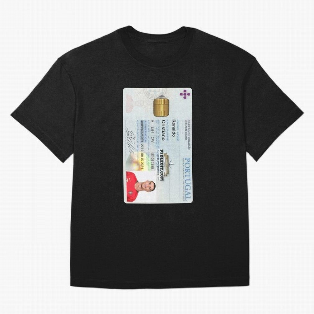 Cristiano Ronaldo CARD ID Oversized T-Shirt Experience the Global Stage of FIFA World Cup 2026 USA Canada Mexico Spirit, Driven by Spain and Netherlands, Cristiano Ronaldo, Soccer Culture, Superstar Moments, National Team Dreams and Competitive