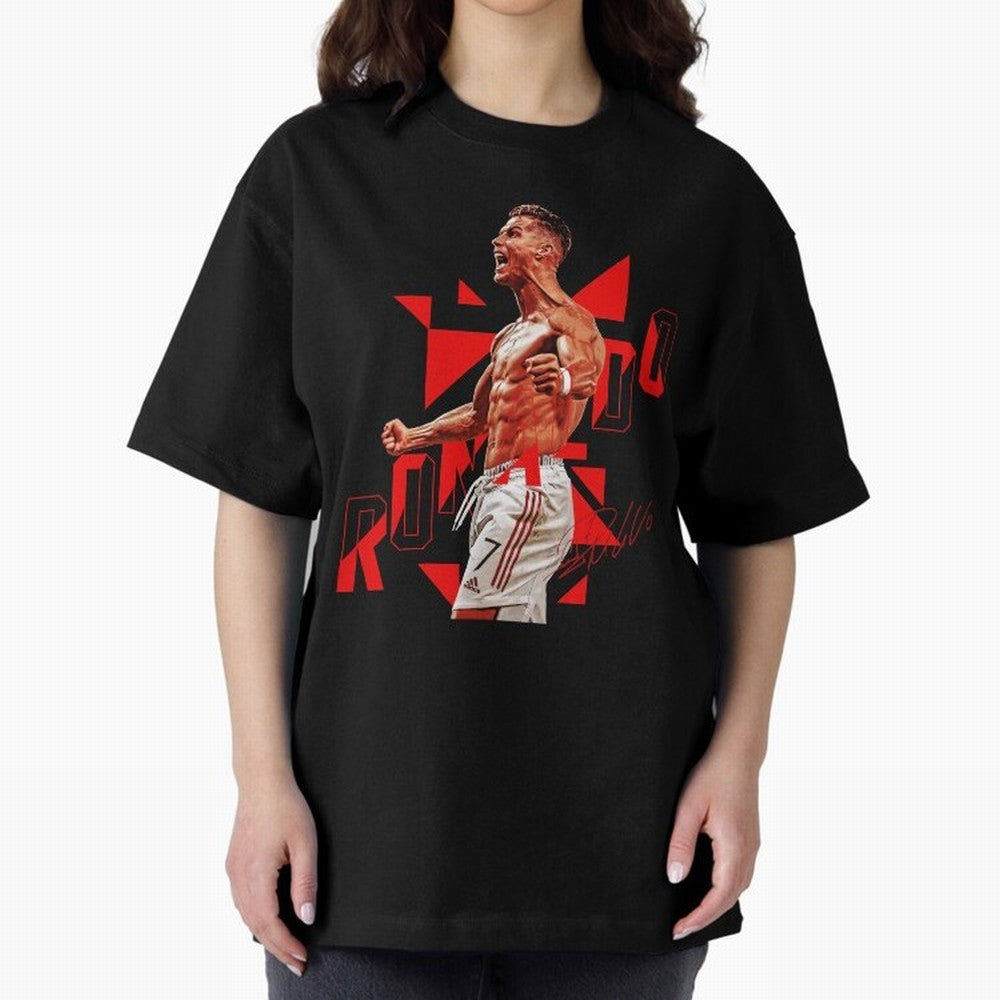 Cristiano Ronaldo Oversized T-Shirt Experience FIFA World Cup 2026 Spirit, Driven by Portugal, Mbappe and Neymar, Retro Football Energy, Iconic Rivalries, Trophy Chase Drama and Stadium Atmosphere; Ideal for Fans Who Follow Messi, Cristiano