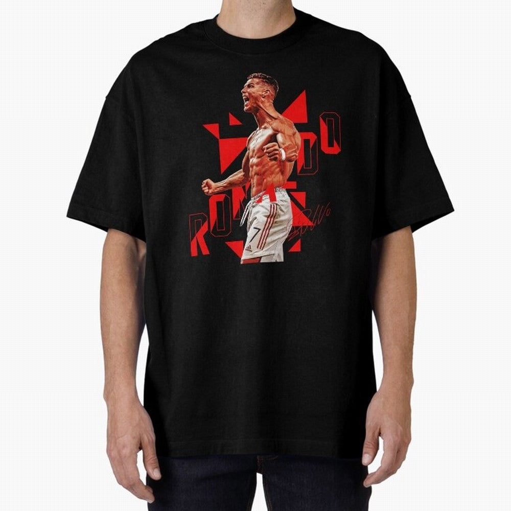 Cristiano Ronaldo Oversized T-Shirt Experience FIFA World Cup 2026 Spirit, Driven by Portugal, Mbappe and Neymar, Retro Football Energy, Iconic Rivalries, Trophy Chase Drama and Stadium Atmosphere; Ideal for Fans Who Follow Messi, Cristiano