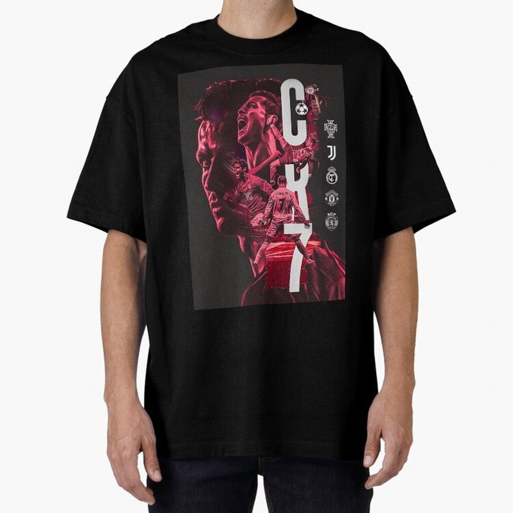 CR7 Oversized T-Shirt Make Your Look Match Global Football Passion for FIFA World Cup 2026 USA Canada Mexico, Centered on Messi, Neymar and Mbappe, Argentina and Brazil, Retro Football Energy, Iconic Rivalries, Trophy Chase Drama and Stadium