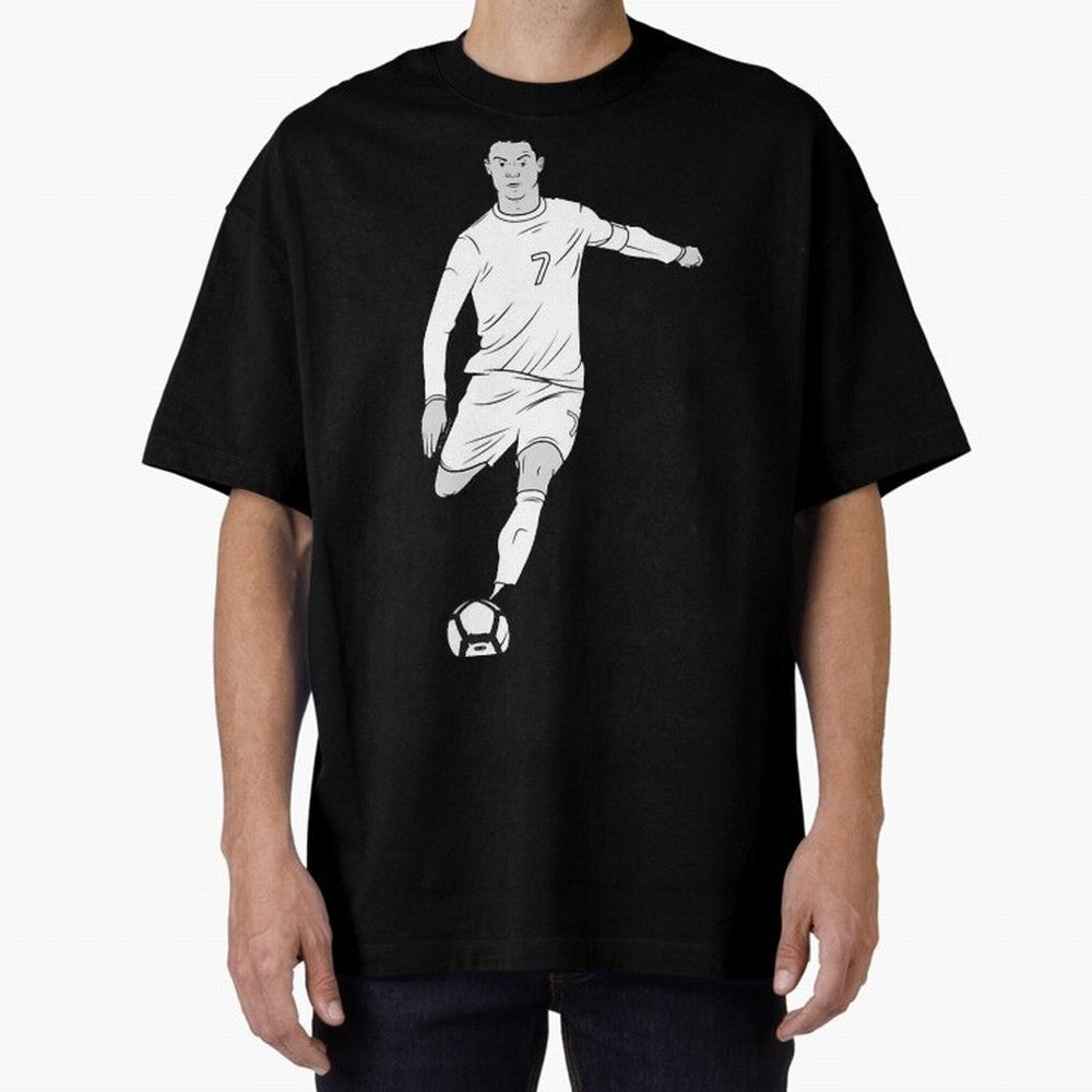Cristiano Ronaldo Oversized T-Shirt Celebrate Supporters United by Global Football Passion for FIFA World Cup 2026 USA Canada Mexico, Filled with Cristiano Ronaldo, Haaland and CR7, England, France and Netherlands, Vintage Soccer Flavor, Modern