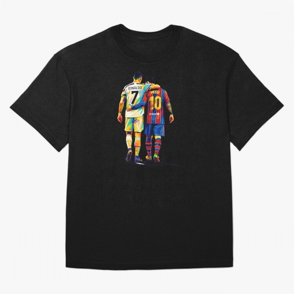 Cristiano Ronaldo And Messi Wpap Art Oversized T-Shirt Celebrate Match Day Hype around FIFA World Cup 2026, Neymar, Haaland and Cristiano Ronaldo, England, France and Netherlands, Stadium Chants, National Pride, Trophy Dreams and Unforgettable