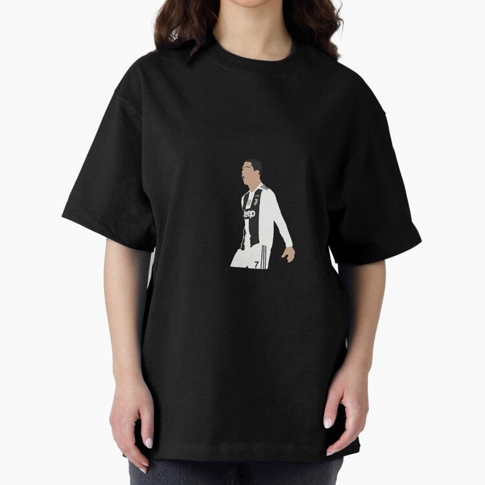 Juventus Cristiano Ronaldo Cartoon Oversized T-Shirt Celebrate Football Heritage in FIFA World Cup 2026 USA Canada Mexico for Fans of Messi, Neymar and Mbappe and Argentina, Bringing Soccer Culture, Superstar Moments, National Team Dreams and