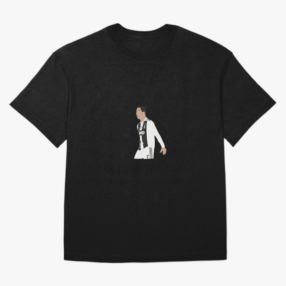 Juventus Cristiano Ronaldo Cartoon Oversized T-Shirt Celebrate Football Heritage in FIFA World Cup 2026 USA Canada Mexico for Fans of Messi, Neymar and Mbappe and Argentina, Bringing Soccer Culture, Superstar Moments, National Team Dreams and