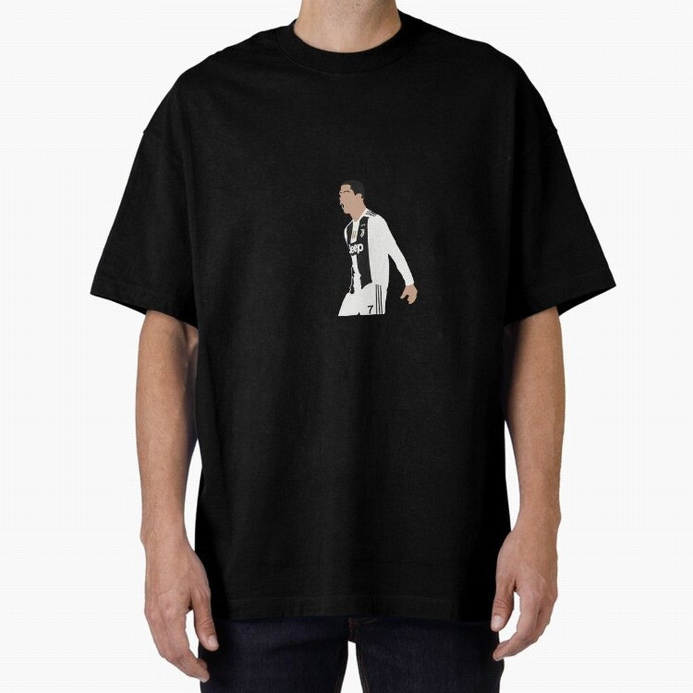 Juventus Cristiano Ronaldo Cartoon Oversized T-Shirt Celebrate Football Heritage in FIFA World Cup 2026 USA Canada Mexico for Fans of Messi, Neymar and Mbappe and Argentina, Bringing Soccer Culture, Superstar Moments, National Team Dreams and