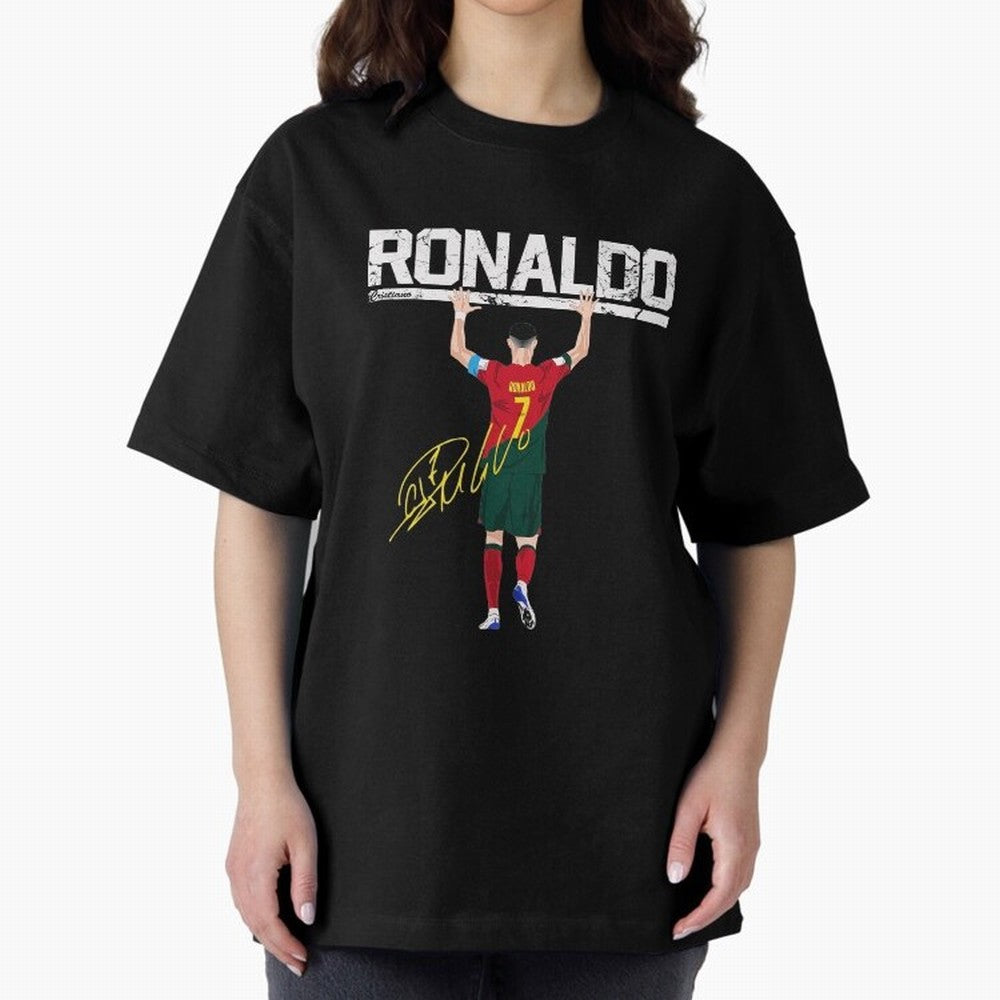 Cristiano Ronaldo Portugal Jersey -The Farewell Oversized T-Shirt Represent the Passion of FIFA World Cup 2026 USA Canada Mexico Spirit, Highlighting Netherlands, Haaland and Mbappe, Goal Celebration Energy, Supporter Heritage, Football Icons and