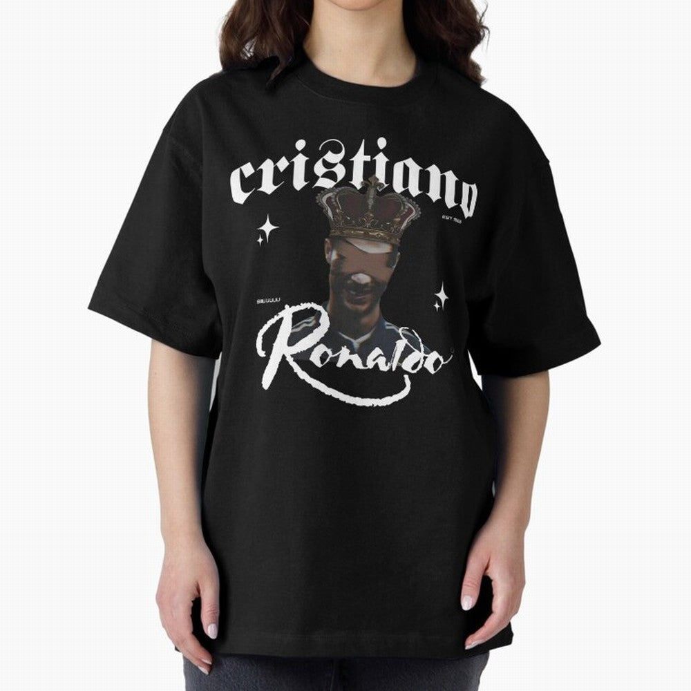 CR7 King edition Oversized T-Shirt Bring Bold Fan Energy to FIFA World Cup 2026 Group Stage Spirit, Connected to England, France and Netherlands, Mbappe and Neymar, Championship Spirit, Famous Goals, Roaring Crowds and International Football Unity;