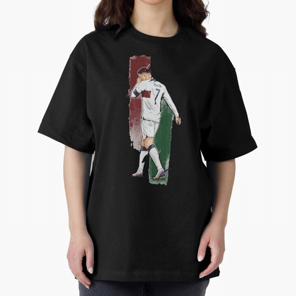 Ronaldo Crying World Cup 2022 Oversized T-Shirt Carry National Pride through the FIFA World Cup 2026 Group Stage Journey through Messi, Neymar and Mbappe Highlights, Argentina, France and Brazil Pride, Goal Celebration Energy, Supporter Heritage,
