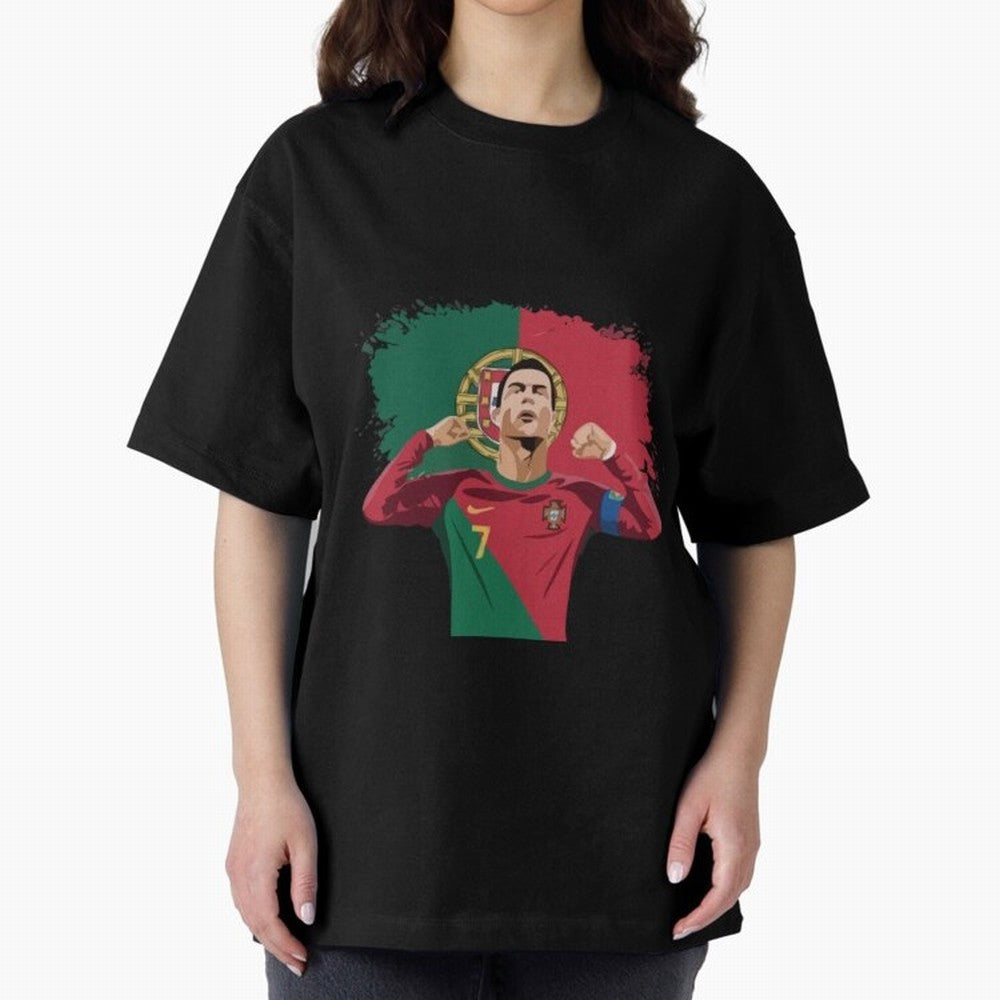 Cristiano Ronaldo CR7 T-shirt Design Oversized T-Shirt Show Match Day Excitement for FIFA World Cup 2026 Inspired by Haaland and Mbappe, Spain Energy, Stadium Chants, National Pride, Trophy Dreams and Unforgettable Football Memories; Built for