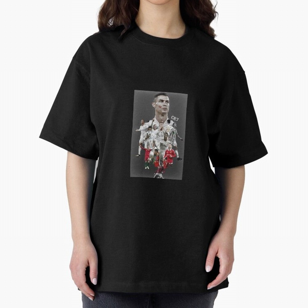 Cristiano Ronaldo Oversized T-Shirt Represent FIFA World Cup 2026 Group Stage for Fans of Neymar and Brazil, Bringing Goal Celebration Energy, Supporter Heritage, Football Icons and Worldwide Tournament Joy; Made for Die Hard Supporters, Soccer